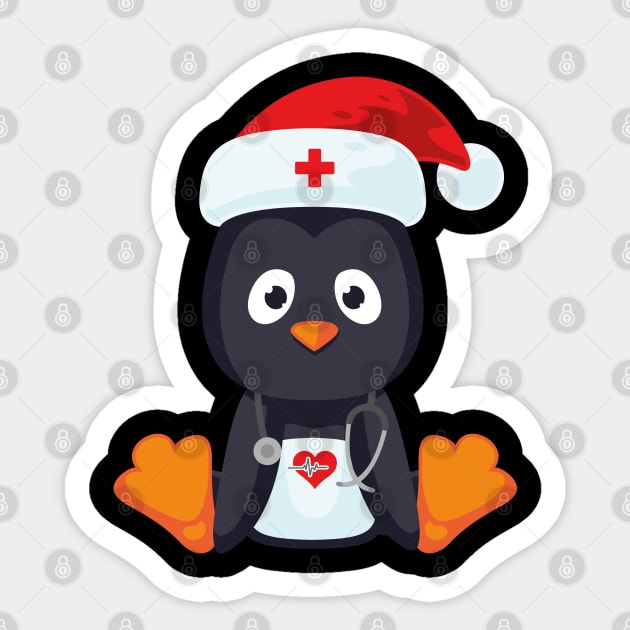 Cute Penguin Nursing Gifts For Nurse Funny Christmas Sticker by trendingoriginals